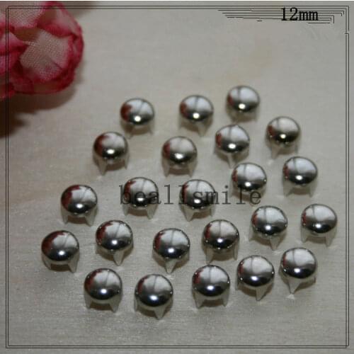 Free shipping 2018 fashion 12mm silver Round Cone Studs Rivets Spikes Punk Bag Belt Leathercraft DIY accessories 500pcs/lot