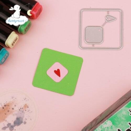 Bunnymoon Small Hearts Stencil Metal Cutting Dies For Scrapbooking Practice Hands-on DIY Album Card Handmade Tools