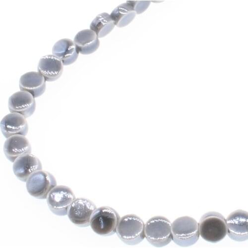 CHONGAI Gray Ceramic Oblate Beads For DIY Bracelet Necklace Accessories 8mm