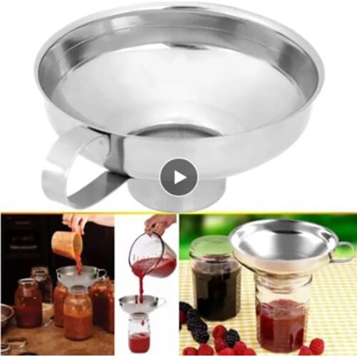 Funnel Wide Mouth Liquid Canning Funnels For Jars Stainless Steel Flask Filter For Oil Wine Water Spices Tools Kitchen Gadgets