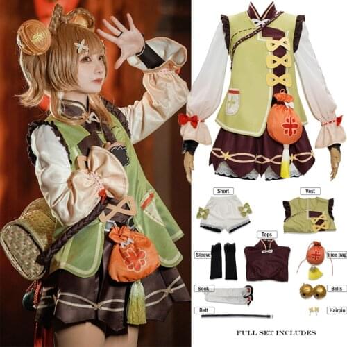 Game Genshin Impact YaoYao Cosplay Costume Women Men Cute Lolita Dress Lovely Uniform Yao Yao Anime Suit Halloween Party Outfit
