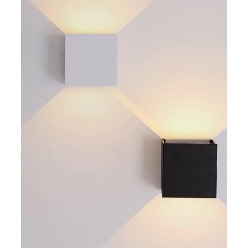 IP65 Waterproof 6W 12W Outdoor Led Wall Lamp modern Aluminum Adjustable Surface Mounted Cube Led Garden Porch Light Wall Lamps