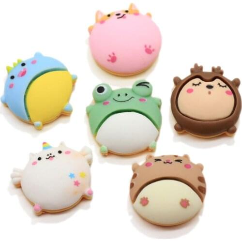Cartoon Animal Dinosaur Tiger Flatback Resin Cabochon For Play Hair Bow Center DIY Scrapbooking Decor