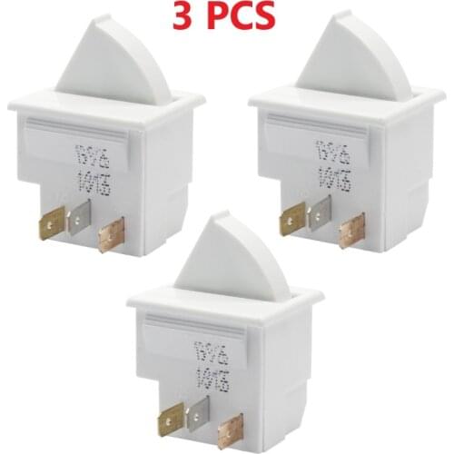 3sets White Replacement Fridge Part Kitchen AC 5A 250V Refrigerator parts Refrigerator Door Lamp Light Switch