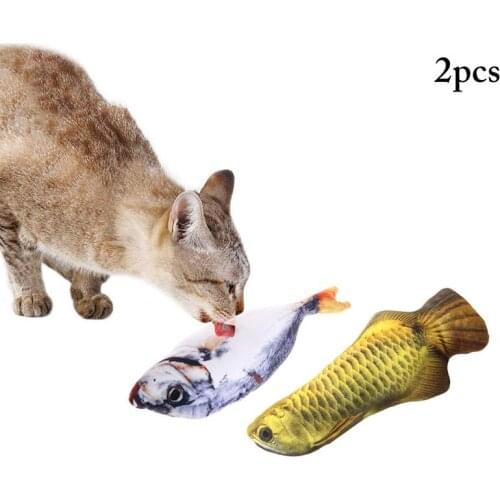 Legendog 2Pcs/Set Fish Shape Cat Toys Creative Realistic Plush Catnip Toy Cat Chew Toy Cat Teaser Pet Supplies Cat Favors