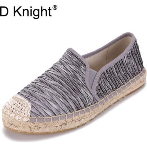2020 New Spring Summer Women Flats Espadrilles Shoes Swing Slip On Straw Fisherman Shoes Round Toe Rope Lady Flats Loafers Shoes