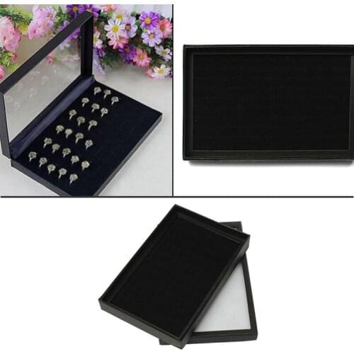 Velvet Jewelry Earring Ring Display Organizer Box Tray Holder