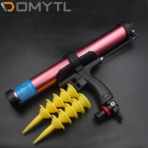 1/4" Pneumatic Caulking Glass Glue Gun 310ML 400ML 600ML Capacity Caulking Applicator Tools Air Rubber Gun