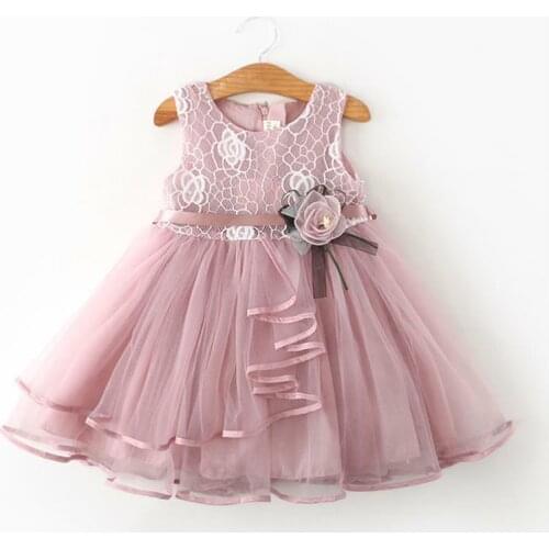 6M-5T Baby Girl Floral Sleeveless Dress Cute Girls Princess Lace Tutu Dress Kid Wedding Pageant Lace Tutu Costumes For Kids
