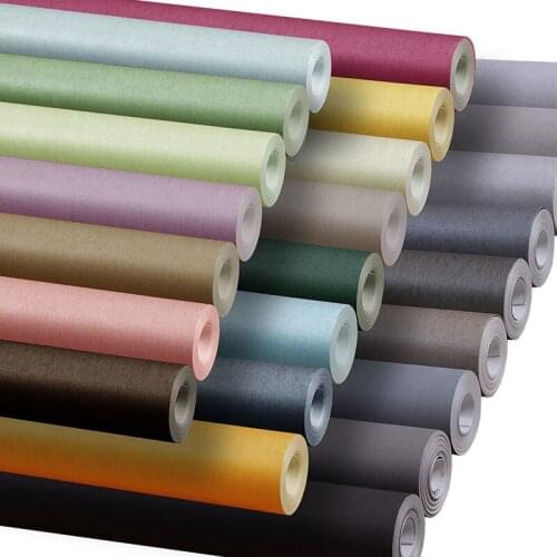 Bacaz Solid wallpaper rolls Orichalceous/Green/Black/Pink/Blue/Coffee/Gold/Creamy/silver silk wall paper rolls 3d wall coverings