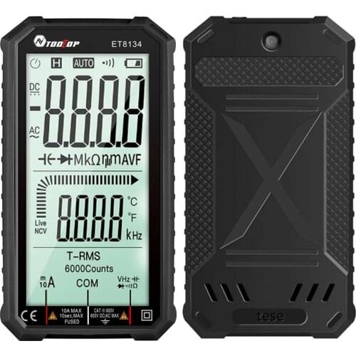 ET8134 Professional Digital Smart Multimeter AC DC Voltage Current Resistance Capacitance Tester Multitester True-RMS NCV Tester