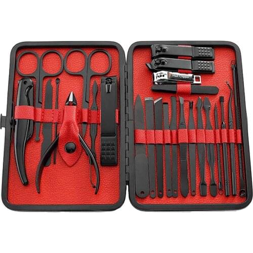 Professional Manicure Kit 25 in 1 Stainless Steel Pedicure Tools Nail Clippers Set Grooming Kit Toenail Clippers For Thick Nail