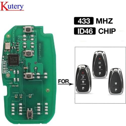 Kutery Remote Smart Car Key 433MHz With ID46 Chip For Chevrolet Camaro Equinox Cruze Malibu Spark HYQ4EA With Emergency Key