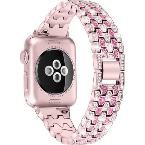 Luxury Women Diamond Bracelet for Apple Watch SE Band Series 6 5 4 3 Exquisite Metal Strap 40mm 44mm 38mm 42mm for Iwatch Belt