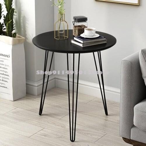 Nordic Light Luxury Iron Art Small Coffee Table Living Room Simple Modern Creative Sofa Side Table Bedside Round Table