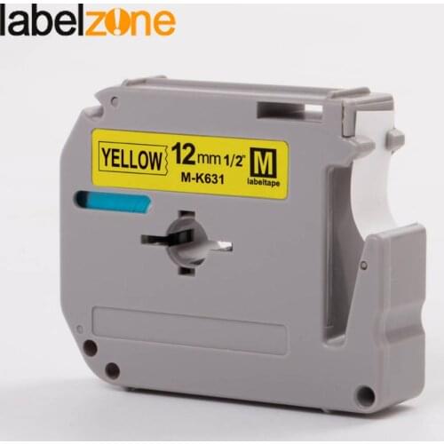 Compatible Brother P-touch MK 631 M-K631 MK631 MK-631 Black on Yellow Laminated Tapes