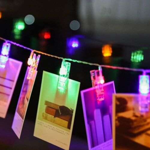40LED Card Photo Clip String Lights Colorful Crystal Festival Party Wedding Fairy Lamp Home Decoration foto led light lamp 40M