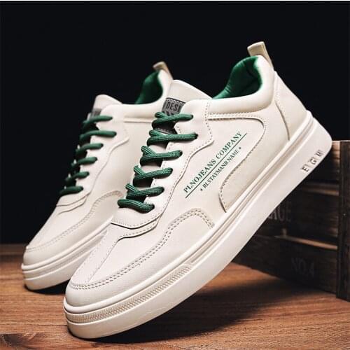 High Quality Microfiber Mens Casual Shoes Letter Printing Student Male Sport Shoes Breathable Lace-up Walking Board Mens Shoes