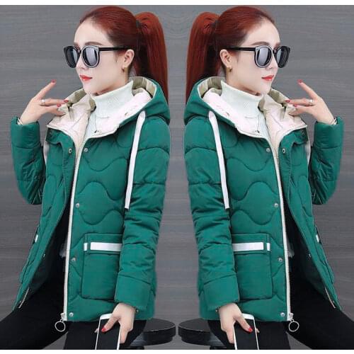 Winter Jacket 2020 Women Coat Hooded Parka Warm Thicken Short Coats Casual Parkas Cotton Padded Basic Outwear Plus Size P809