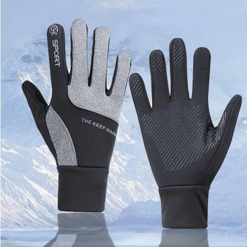 Winter Outdoor Sports Gloves Touch Screen Mens and Womens Full-Finger Waterproof Windproof Warmth Riding Plus Velvet Ski Glove