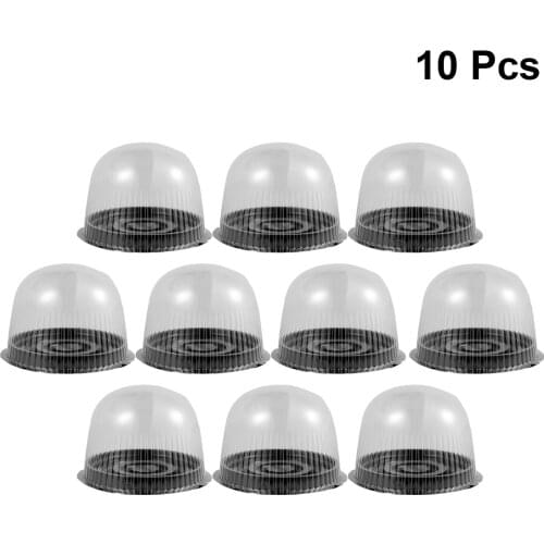 10pcs 6 Inch Cake Box Transparent Muffin Box Case Clear Plastic Cupcake Pastries Dome Holder Cups Wedding Birthday Baby Shower
