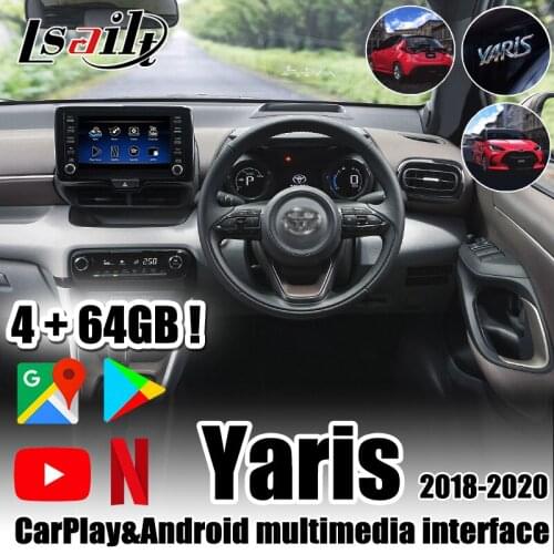 4GB Lsailt Carplay&Android Multimedia Interface for Yaris Avalon 2018-20 with YouTube , Waze , Netflix GPS Navigation Box RAV-4