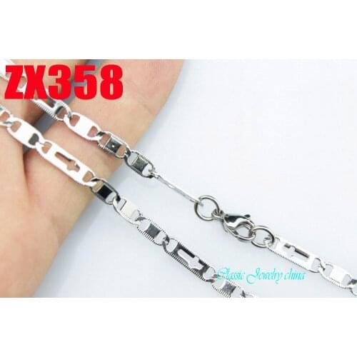 4 mm cross lamellar chain stainless steel necklace fashion women man chains 20pcs ZX358