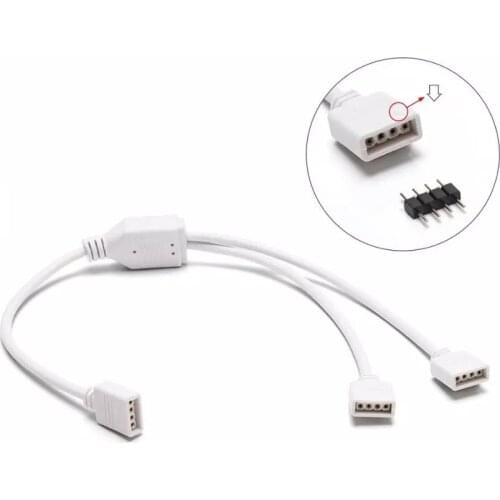 4 Pin RGB Led Connector 1 to 2/ 3/4 Splitter Connector Wires RGB LED Strip Light 4Pin Splitter for 2835/5050 Strips Lights