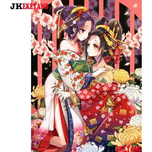5D Diy diamond painting Japanese Geisha Woman Diamond Mosaic sale Rhinestone Embroidery cross stitch Y3993