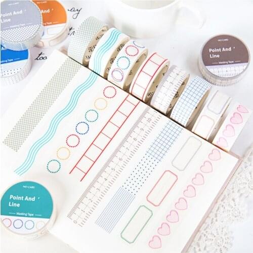 8PCS/LOT one meter grid series paper simple foundation decorative tape sulfuric acid paper tape