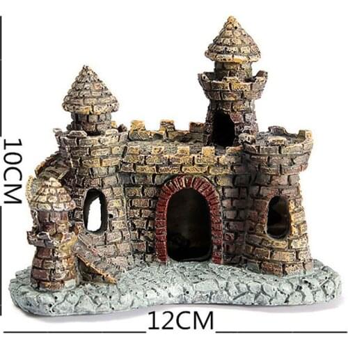 Aquarium Ornament Antique Castle Tower Fish Tank Landscape Resin Decoration
