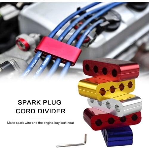 Aluminium Alloy Spark Plug Electrical Wire Clamp Separator Line Ignition Cable Clip for Car Decoration JDM Style Auto Decoration