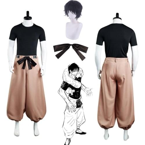Anime Jujutsu Kaisen Touji Fushiguro Cosplay Costume Top Pants Outfits Halloween Carnival Party Suit Wig Free Shipping