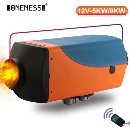 LONENESSL 5/8KW 12V Parking Heater LCD Display Air Diesel Autonomous Heater Remote Control for RV Boats Trailer Truck Motorhome