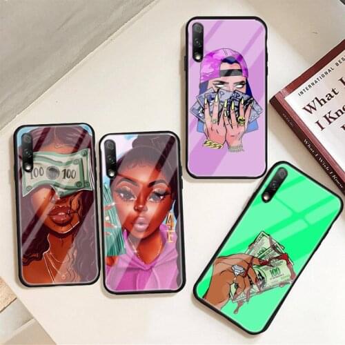 MAKE MONEY Not Friends AfroGirl Phone Case For Huawei P9 10 20pro 30lite Mate 9 10lite 20pro Honor 7A 8X 9 Tempered Glass