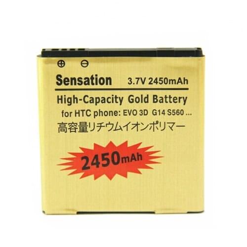 Ciszean 1x 2450mah Gold Replacement Battery For HTC Sensation G14 Sensation 4G EVO 3D G17 G18 Z710E Sensation XE Amaze 4G