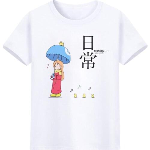 High-Q Unisex Anime Cos nichijou shinonome nano Sakamoto-san Cotton Casual T-Shirt Tee T Shirt