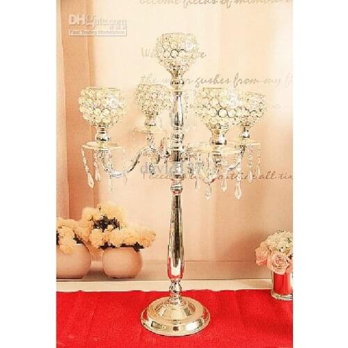 Crystal decoration tall wedding sliver candelabra