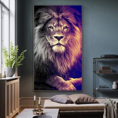 Lions Wild Animal Lion King Canvas Painting Posters and Prints Cuadros on The Wall Art Picture Home Decoration No Frame