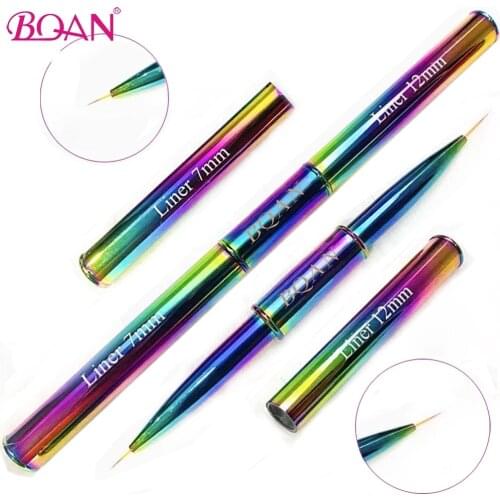 BQAN Colorful Double Head Nail Brush French Stripe Nail Art Liner Brush Drawing Brush Painting Pen Gel Polish Nail Art Tools