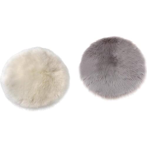 2pcs Plush Wool Style Area Rug, Soft Cozy Shaggy Round Rug Floor Mat Kid Play Rug Floor Protectors For Bedroom Nursery - 30x30cm