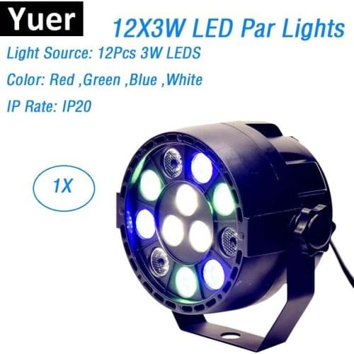 LED Par 12X3W RGBW LED Stage Lights LED Par Lights With DMX512 Perfect For Laser Projector Stage Machine Disco Party Decorations