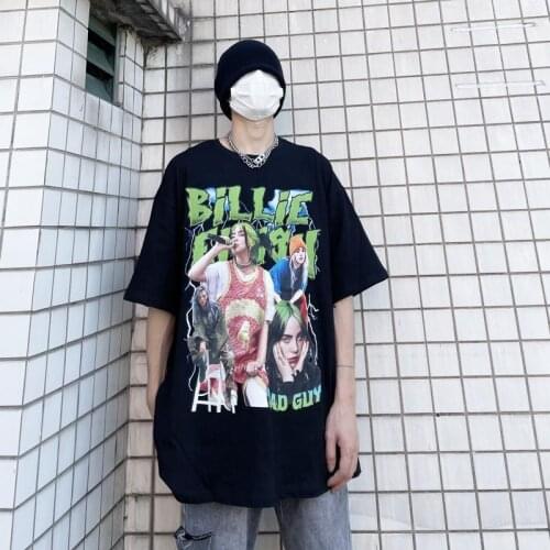 2021 print summer street hip hop loose short sleeve T-shirt round neck for men and women