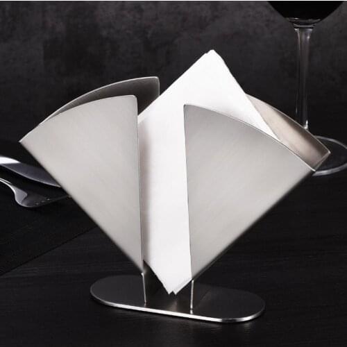 Metal Modern Napkin Holder Napkin Holder Paper Dispenser Tissue Rack Home Party Dining Table Decor Fan-Shaped Paper Towel Holder