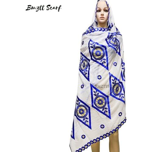 Fashion Scarf Cotton Embroidered African Women Scarf Muslim New Scarf Type Big Yards Outside The Scarf BF-170