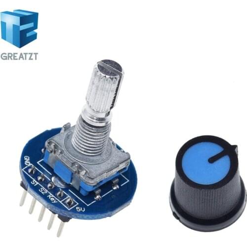 GREATZT Rotary Encoder Module for Arduino Brick Sensor Development Round Audio Rotating Potentiometer Knob Cap EC11