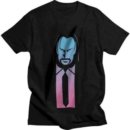 John Wick Art Tshirt Men Graphic Tees Top Cotton T Shirt Short Sleeve Keanu Reeves T-shirts Gift Clothing
