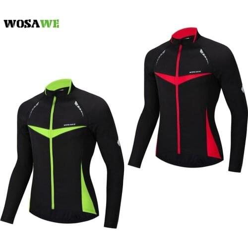 WOSAWE Men Winter Jacket Thermal Fleece MTB Bike Bicycle Cycling Jersey Outdoor Sport Running Coat Pro Team Clothing