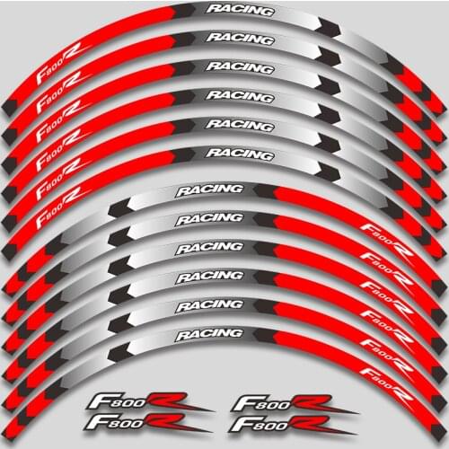A set of 12pcs high quality motorcycle wheel decals waterproof Reflective stickers rim stripes For BMW F800R f800r
