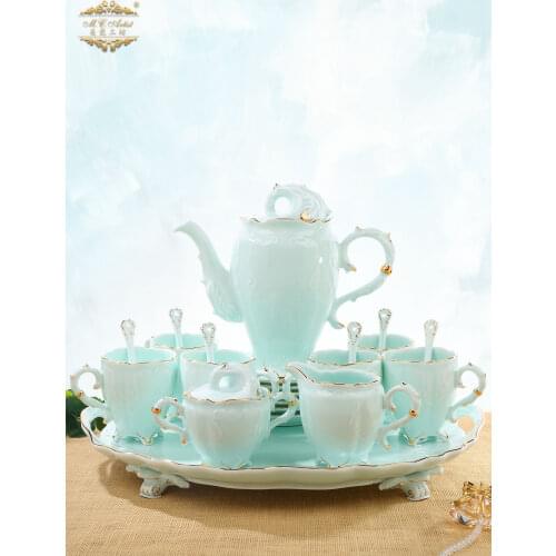 Fine bone china tea sets porcelain coffee pot and cup set english european Chinese ceramics turkish coffee cups set porcelain